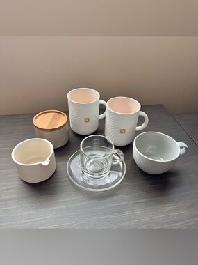 Nespresso Porcelain Mugs, Glass Espresso Cup With Saucer Plate, And Serving Set